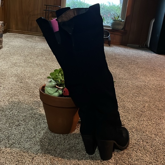 Steve Madden leather suede over knee boots worn once beautiful - Picture 3 of 10